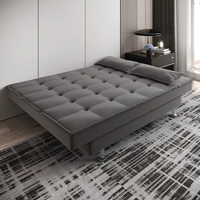 Sofá Cama Suede Cinza NOVO PRONTA ENTREGA - Foto 2