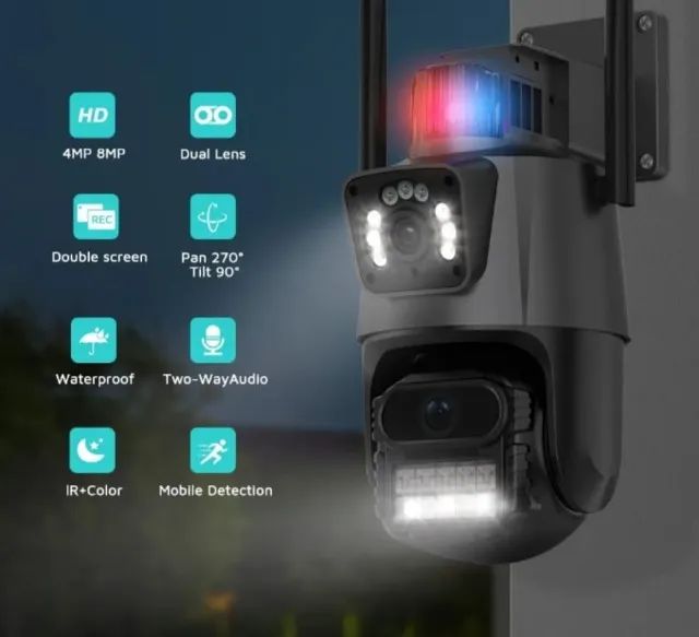 Câmera Ip wi-fi com Lente  dupla + Giroflex - Foto 2