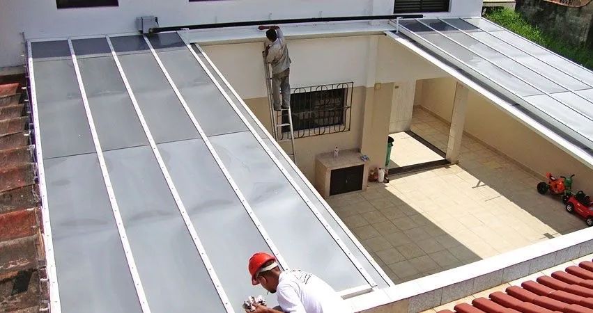 Toldo de Policarbonato retrátil teto móvel  - Foto 2