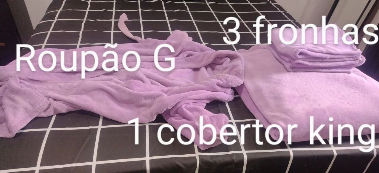 Kit Cama King - Roupao G + 3 fronhas + 1 cobertor