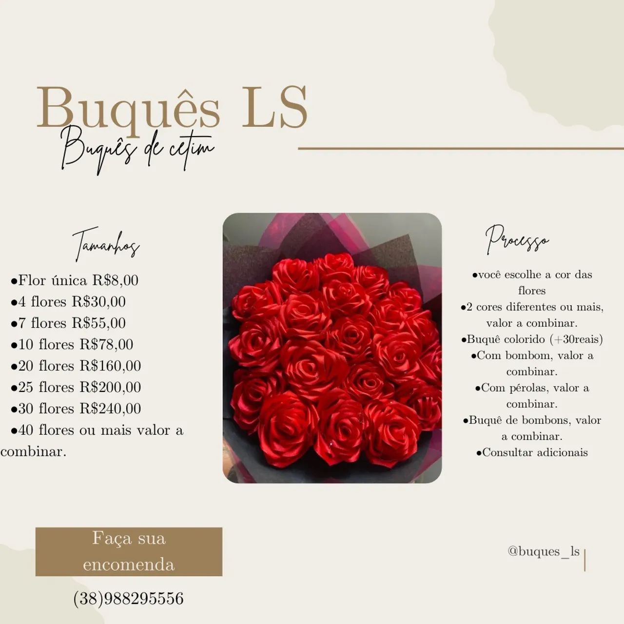 Buquês de rosas de cetim - Foto 6