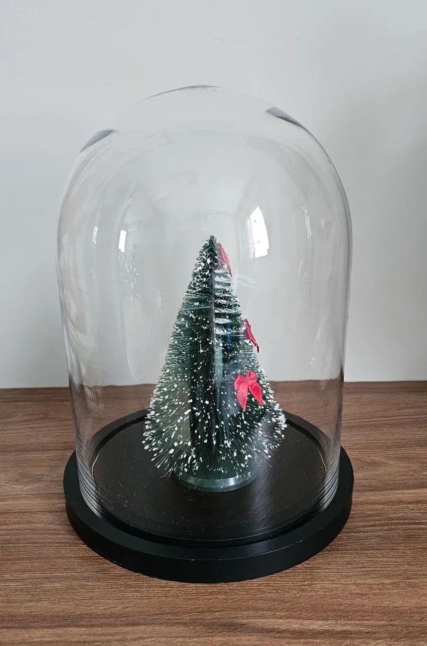 Cúpula de vidro com base preta para decoração - Foto 3