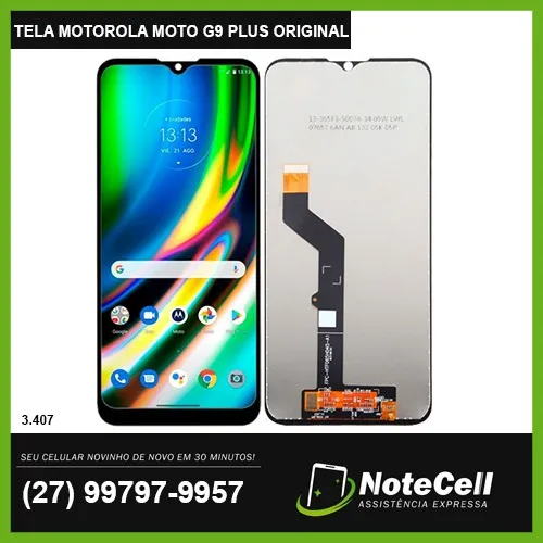 Tela Display Para Moto G9 Plus Original 3.407 - Instalação Expressa Em 30 Minutos!!