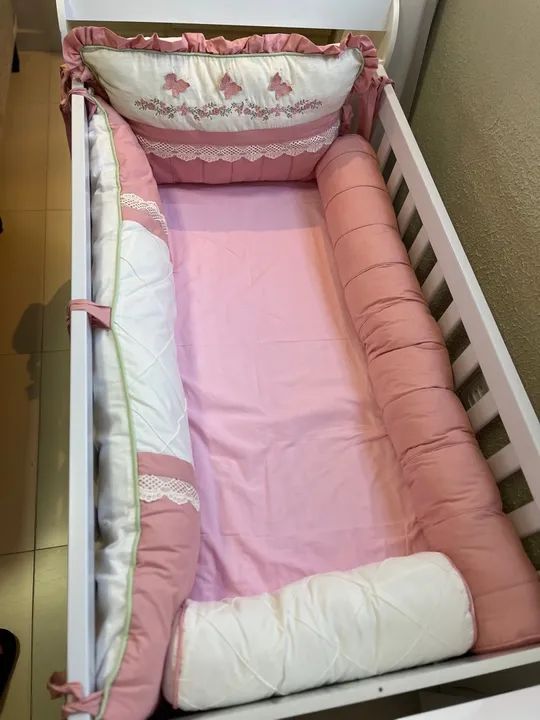 Berço Americano Bebê Vira Cama Miralle Branco - Foto 5