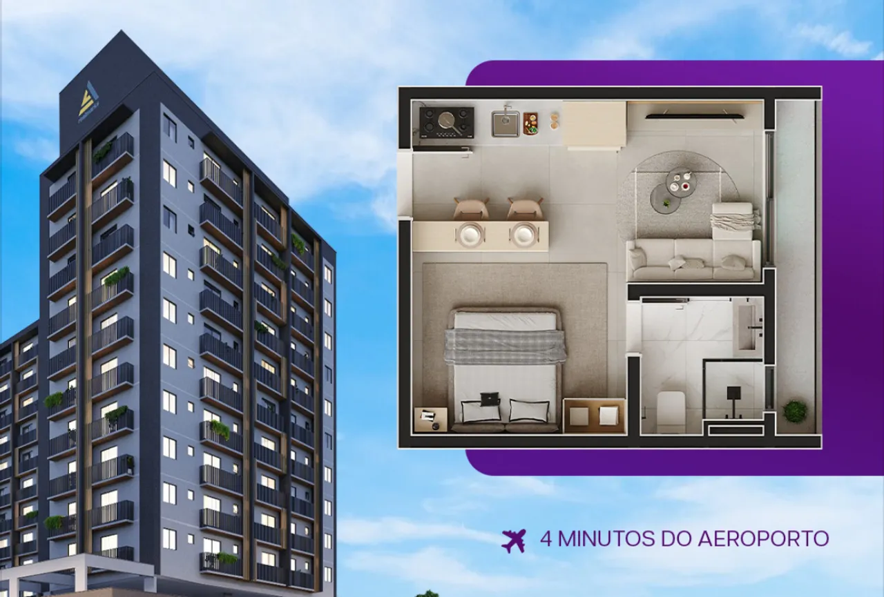 Studio no centro | prox ao shopping e ao aeroporto