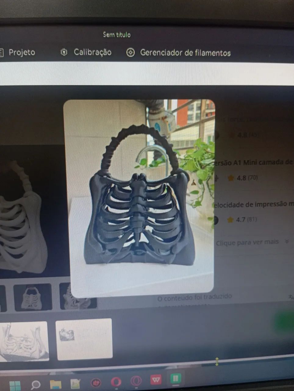 Bolsa da moda esqueleto  - Foto 3