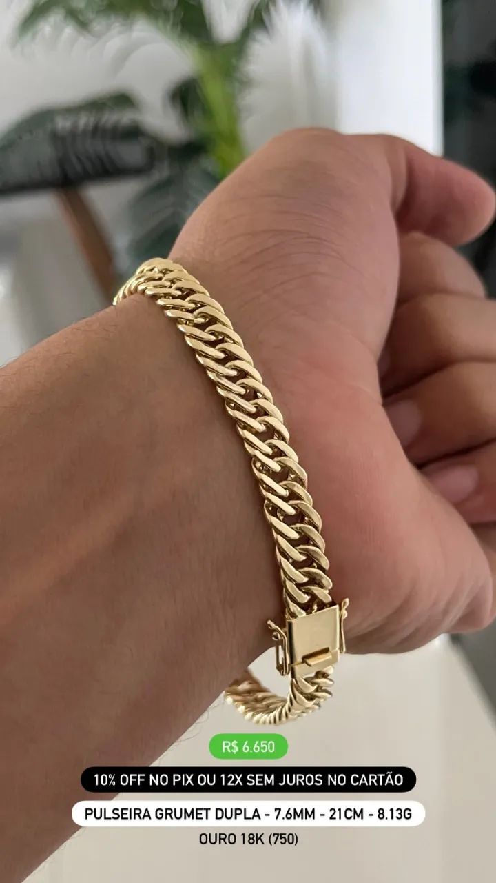 Pulseira de Ouro 18k nov
