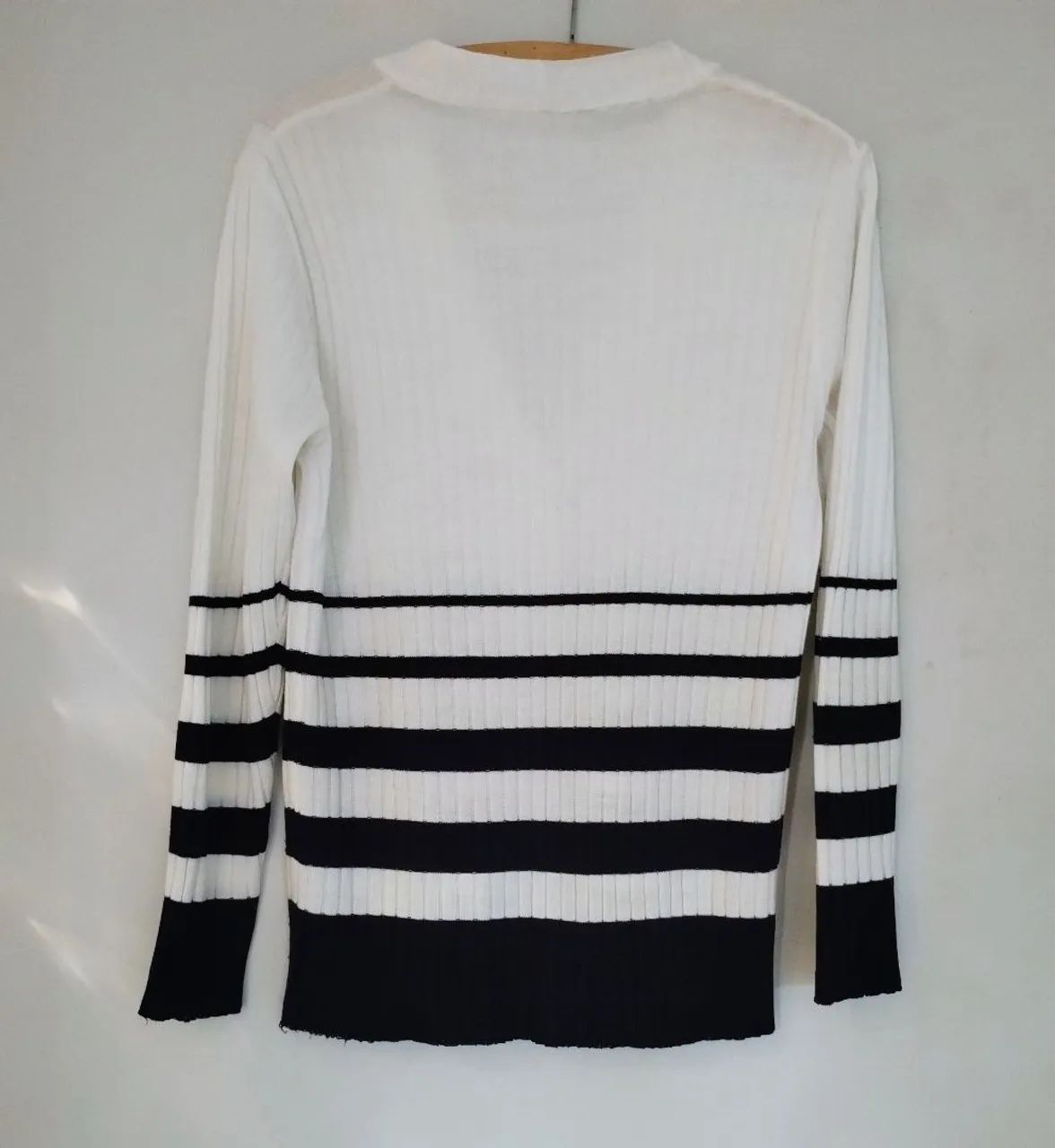 Cardigã feminino off white M - Foto 2