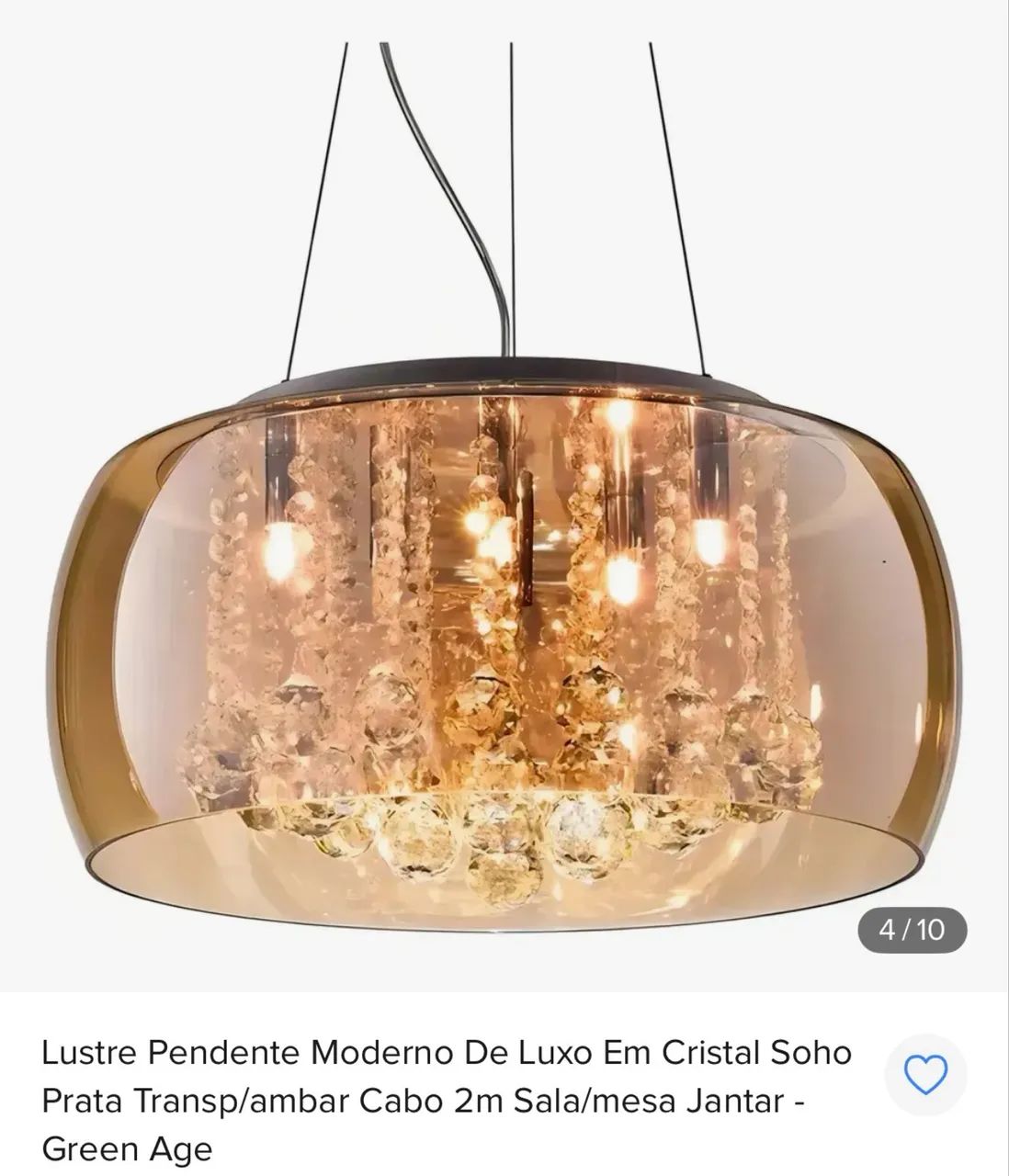 Lustre pendente cristal