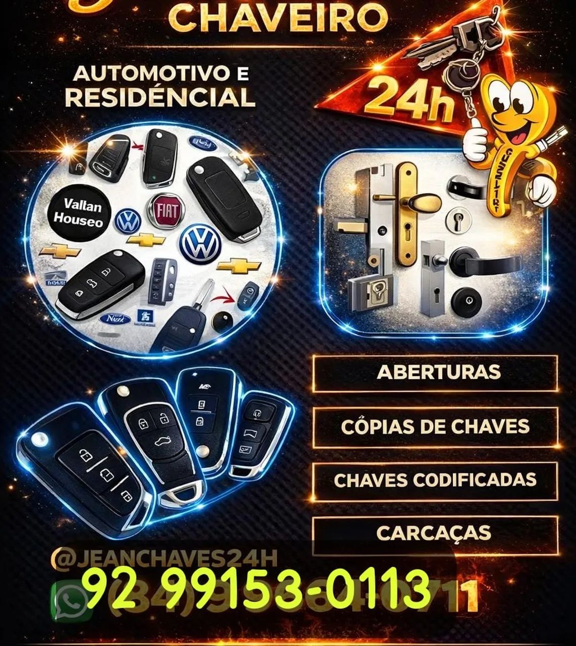 Chaveiro 24 horas disponível