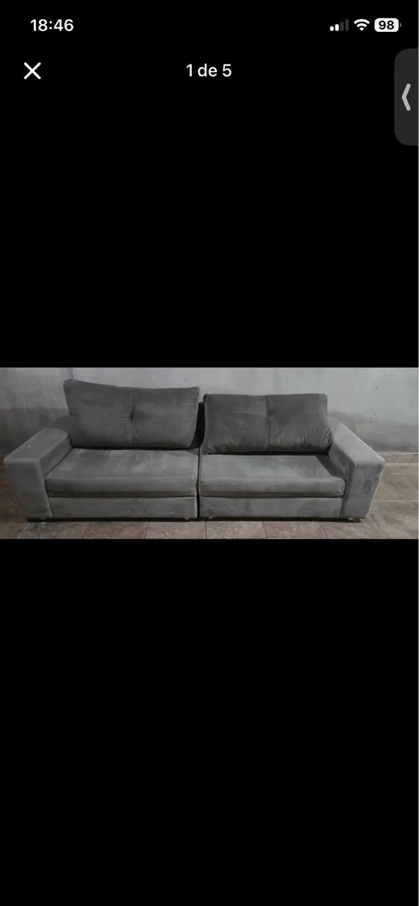 Sofá modular suede cinza  - Foto 2