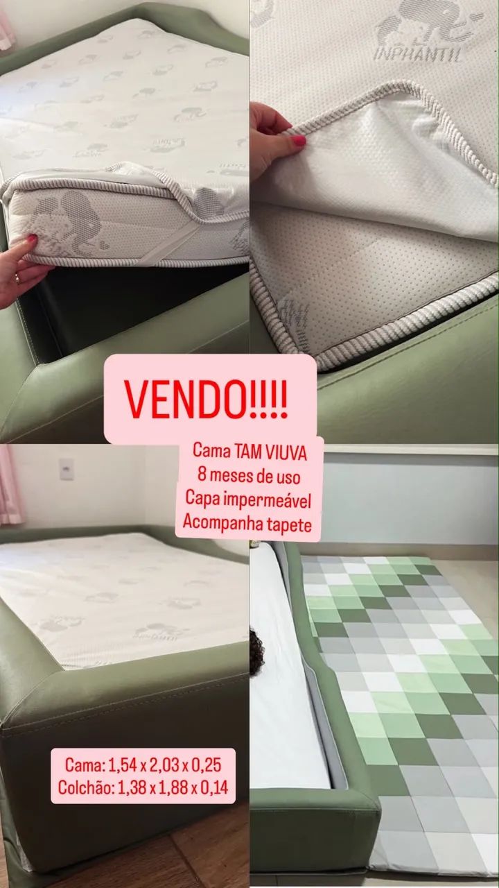  Cama montessoriana infantil com tapete