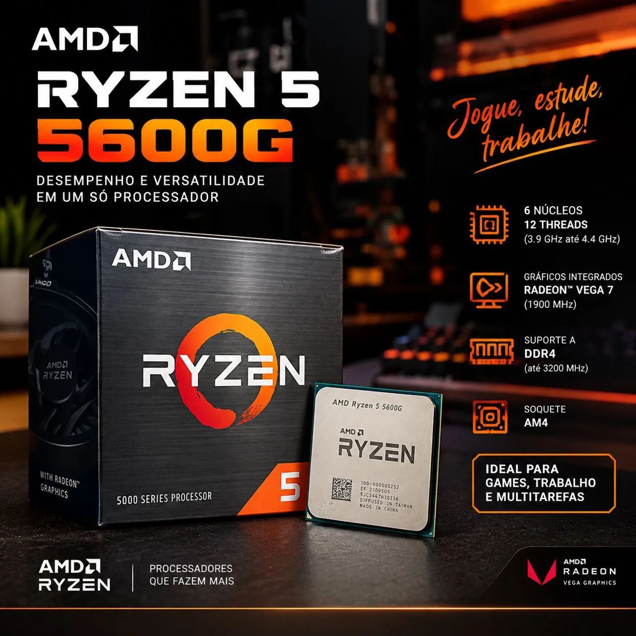 Ryzen 5 5600G usado 3 meses
