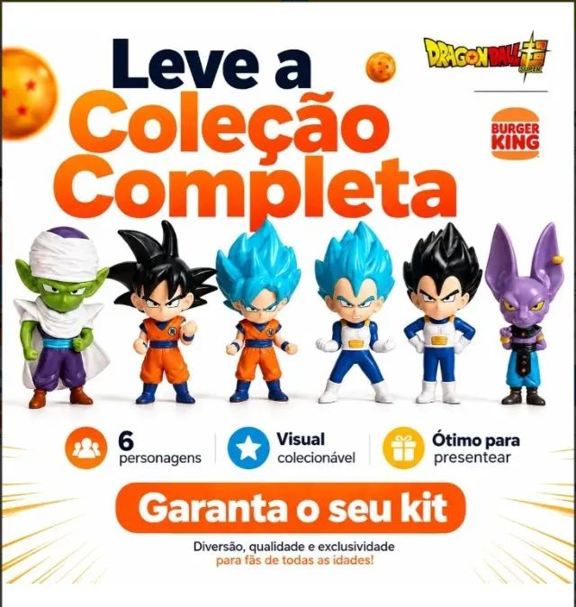 Kit 6 Bonecos Dragon Ball Super Coleção Burger King - Foto 4