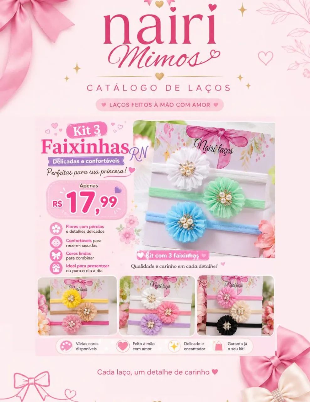 Faixinhas e lacinhos para bebê  - Foto 4