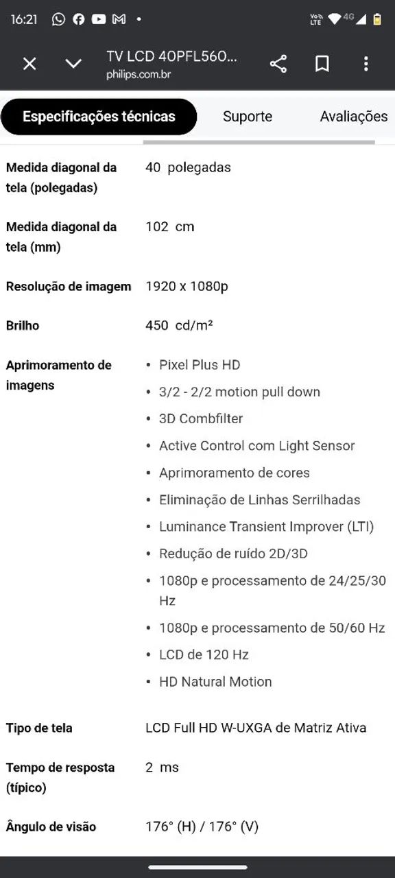 Vendo ou troco TV Philips 40 polegadas HDMI Full HD Com conversor digital! - Foto 4