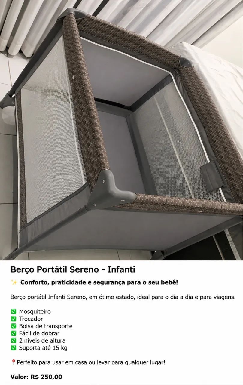 Berço portátil Sereno Infanti 