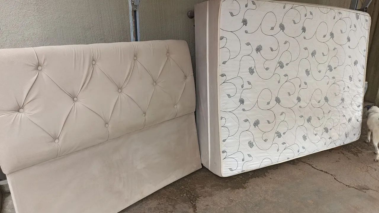 Cama box casal e cabeceira,entrego 