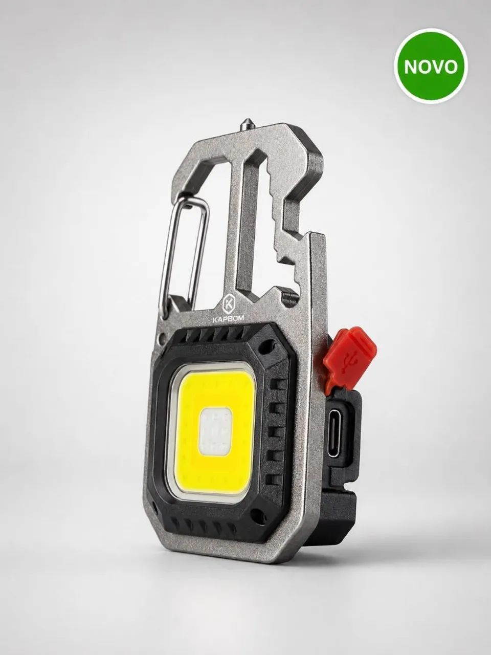 Lanterna LED Multifuncional Recarregável Tipo C com Chaveiro - Foto 4