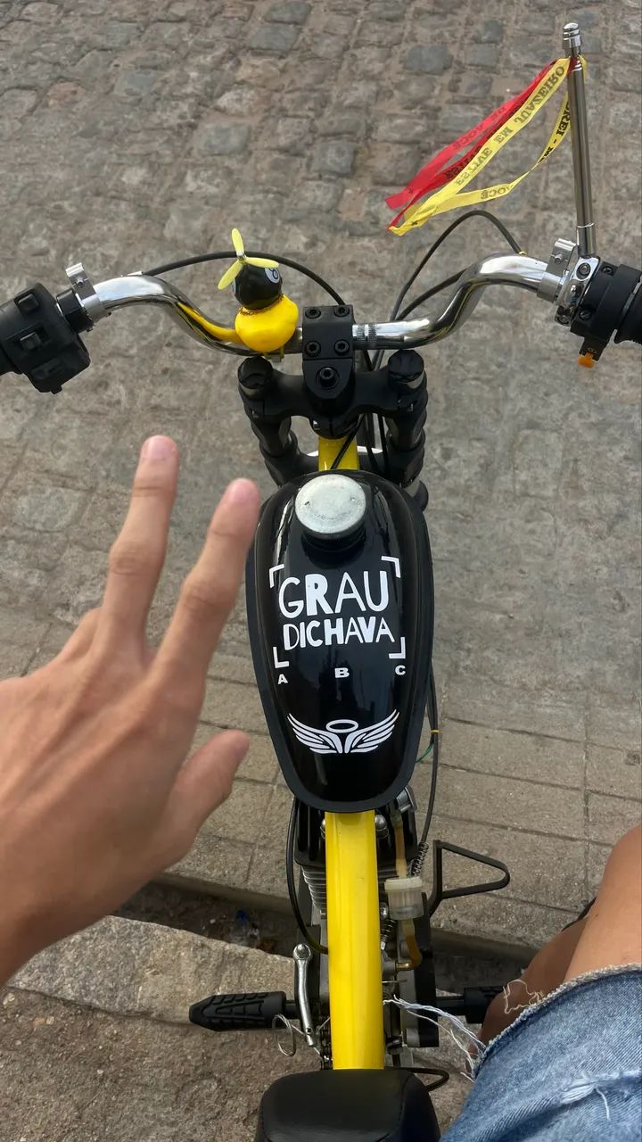 VENDO MOTORIZADA TODA REVISADA TROCO EM BIKE BEM MONTADA  - Foto 4