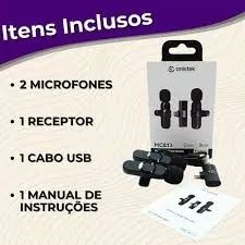 Kit 2 Microfones Sem Fio Lapela Celular Smartphone Onistek! conjunto é perfeito  - Foto 3