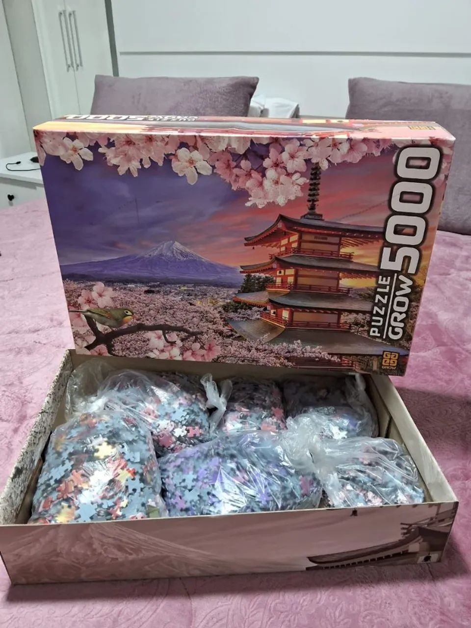 Quebra-cabeça 5000 peças cerejeiras e Monte Fuji - Foto 3