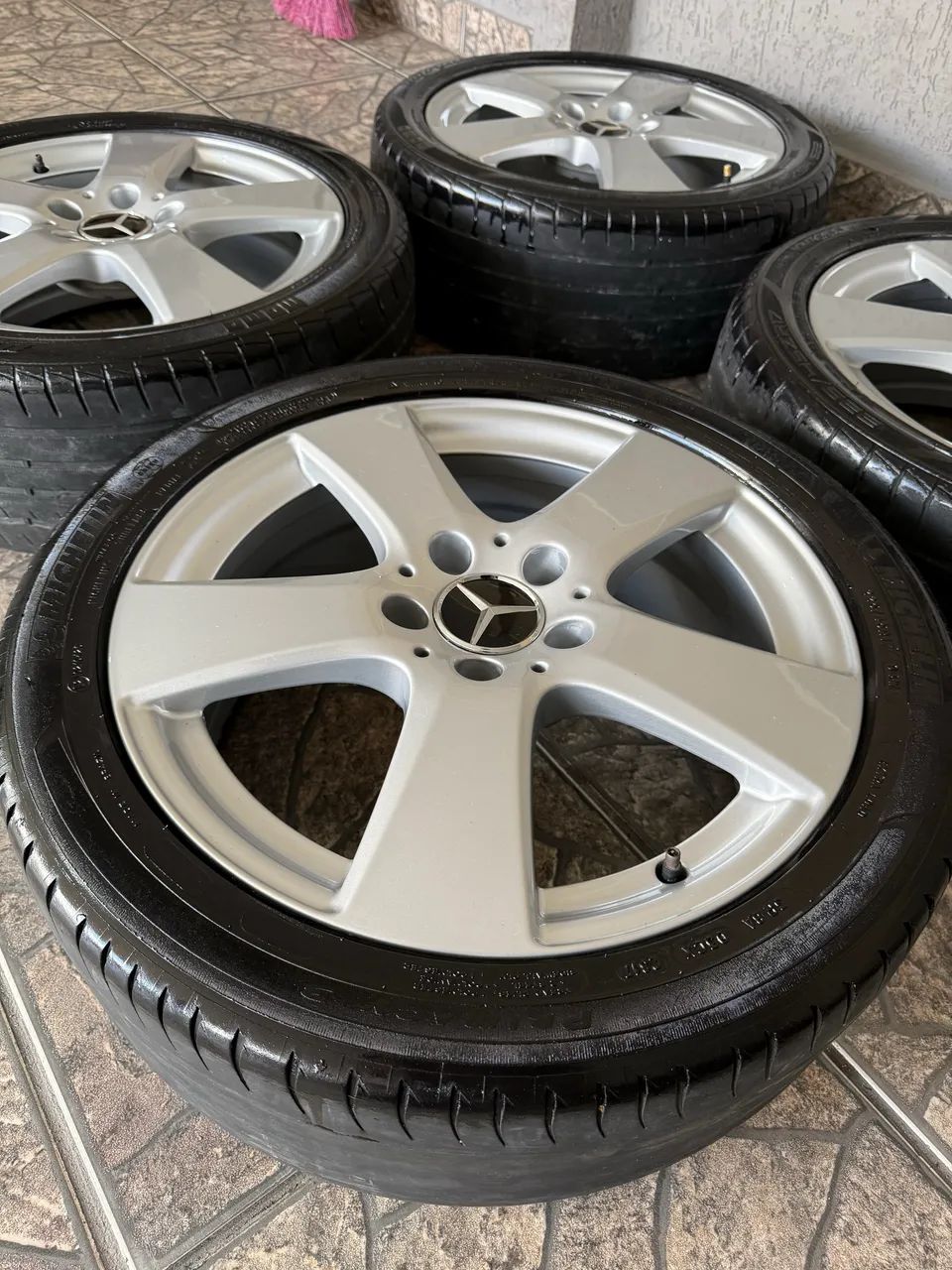 Rodas Originais Mercedes C200 5x112 Impecáveis C/ Pneus OPORTUNIDADE! - Foto 4