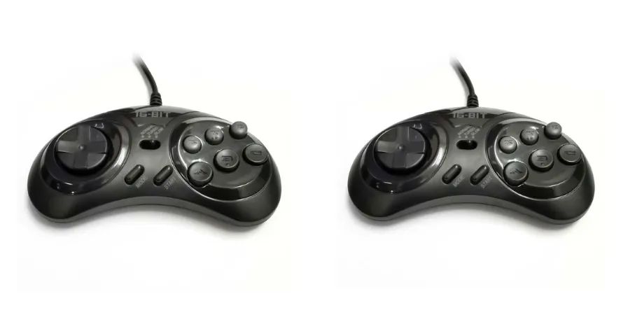 Par Controles Compatíveis Mega Drive 1, 2 E 3 Master System Preto