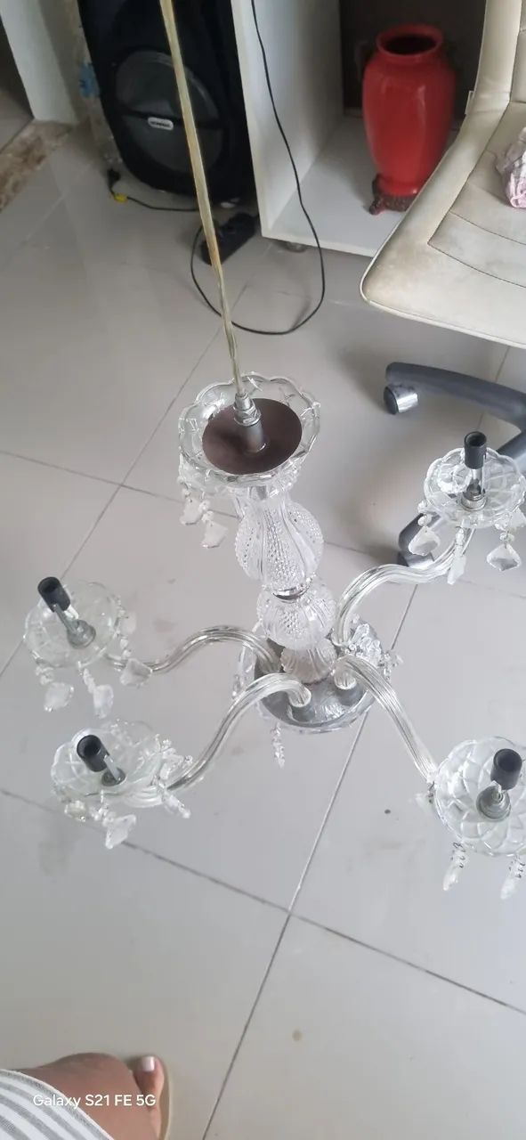Lustre de cinco braços  tradicional  - Foto 4