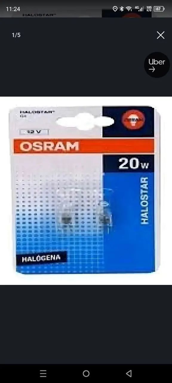Lâmpada OSRAM halógena 20w - Foto 2