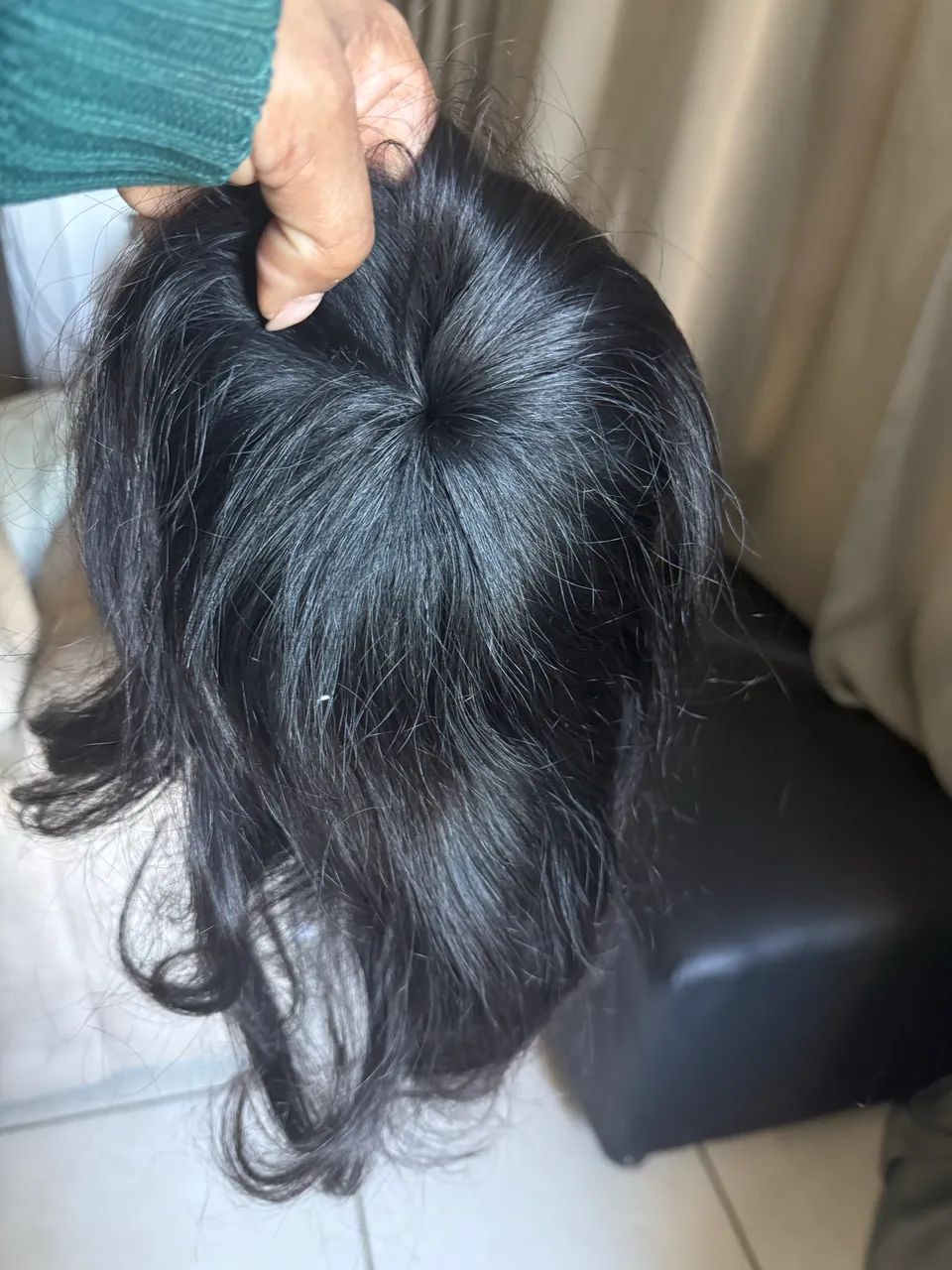 Topo de cabelo humano 40 cm, com tic tac - Foto 4