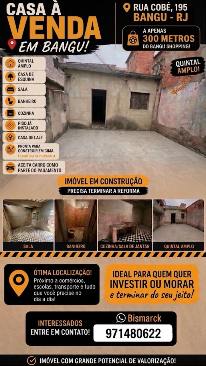 Casa em Bangu próximo ao Bangu shopping
