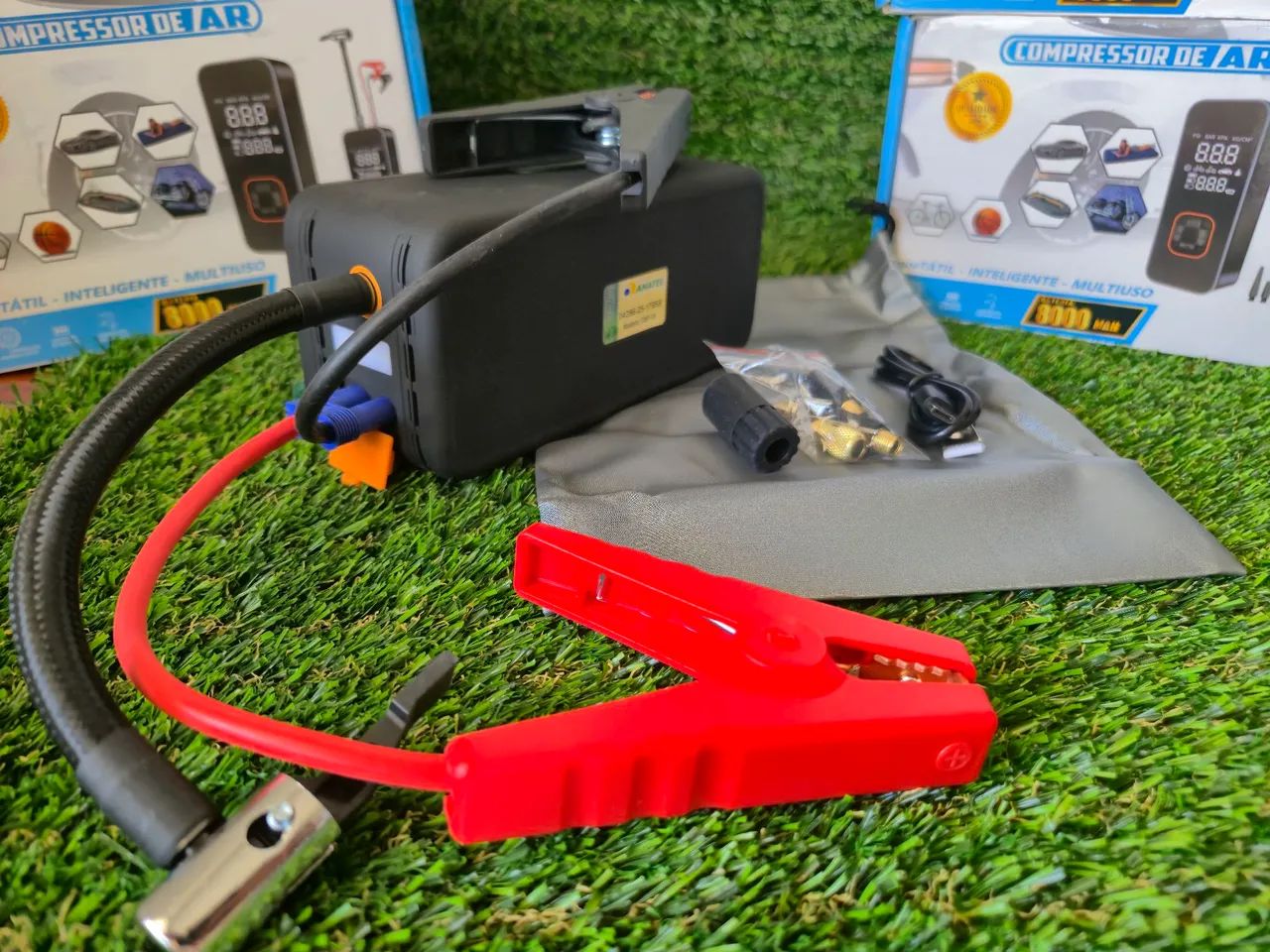 Auxiliar de partida para automóveis + Compressor Ar Portátil  - Foto 4