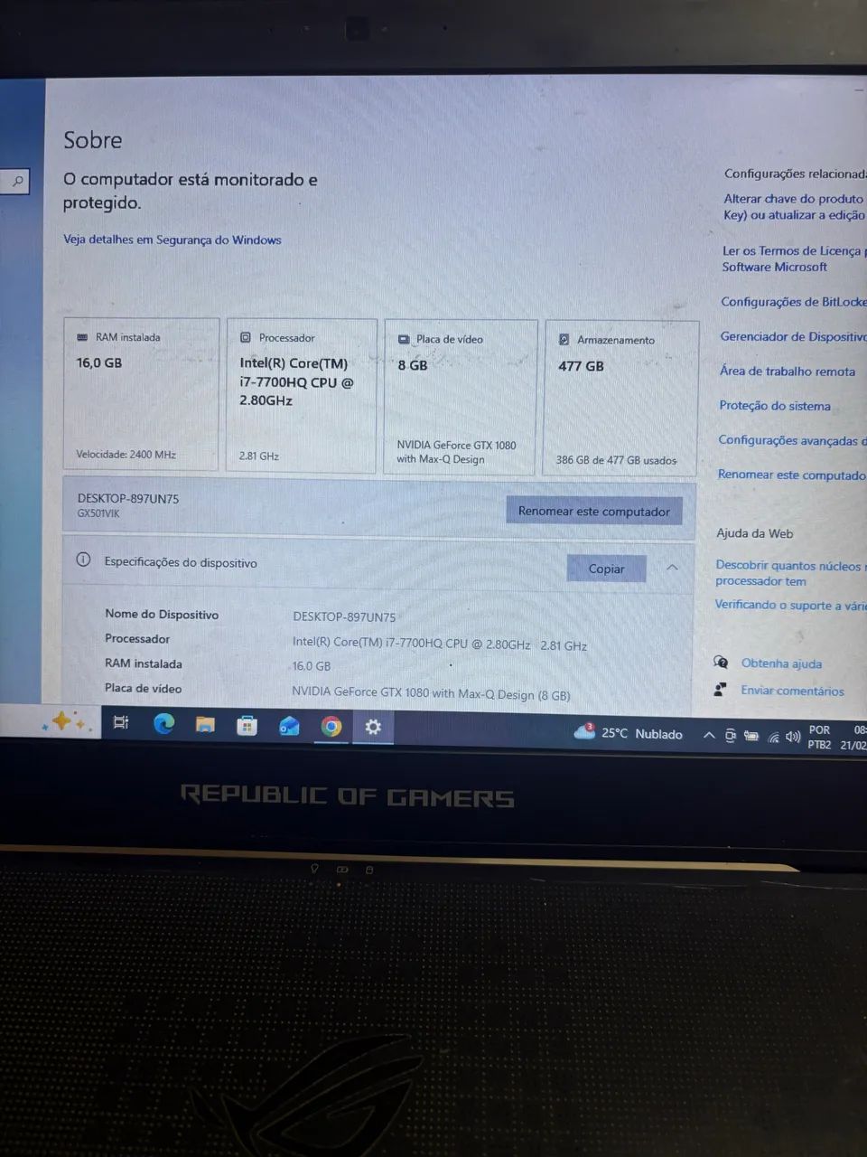Asus ROG notebook GAMER