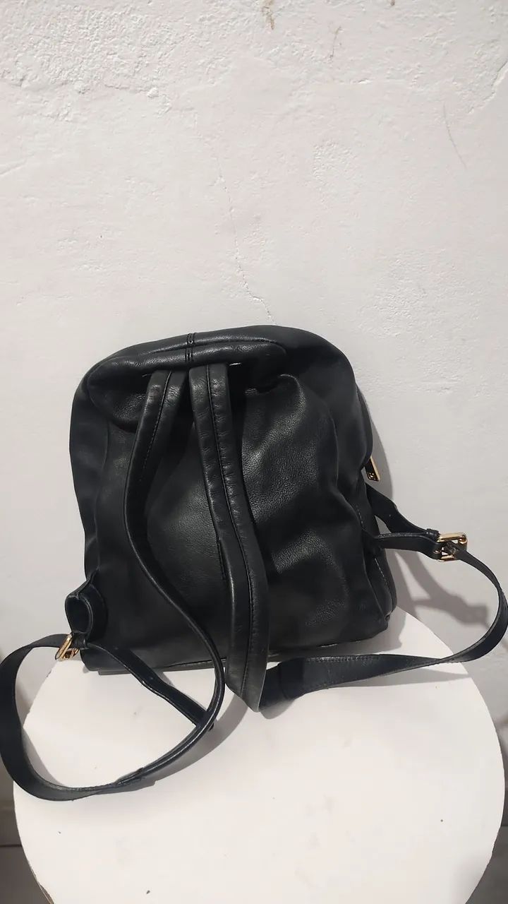 Bolsa mochila feminina Luz da Lua couro legítimo  - Foto 2