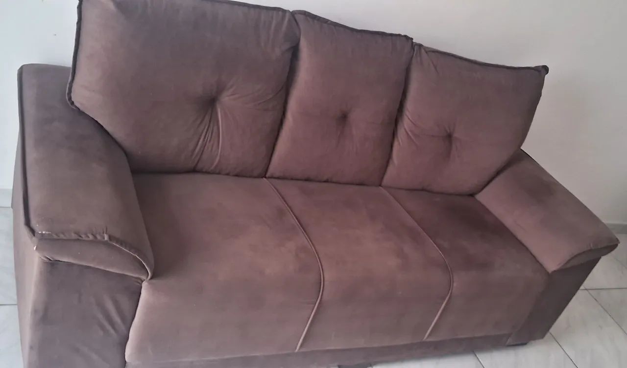SOFÁ MARRON DE 03 LUGARES  - Foto 2
