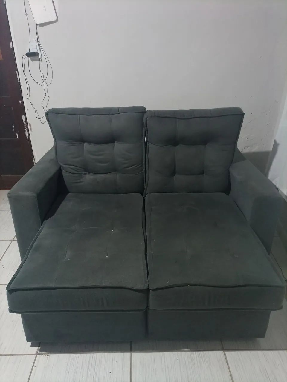Sofá Cinza Retrátil 