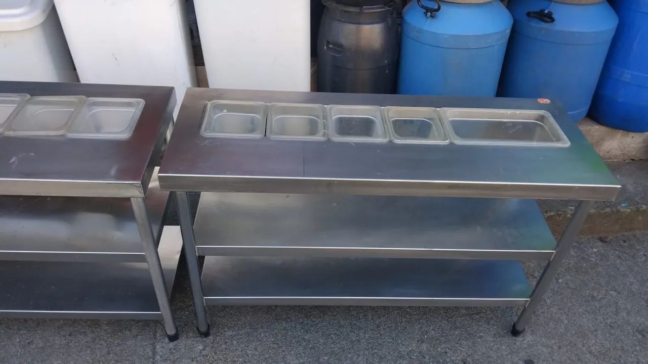 2 Mesa de inox 304 c/ codimentadora 1.390,00 cada - Foto 2