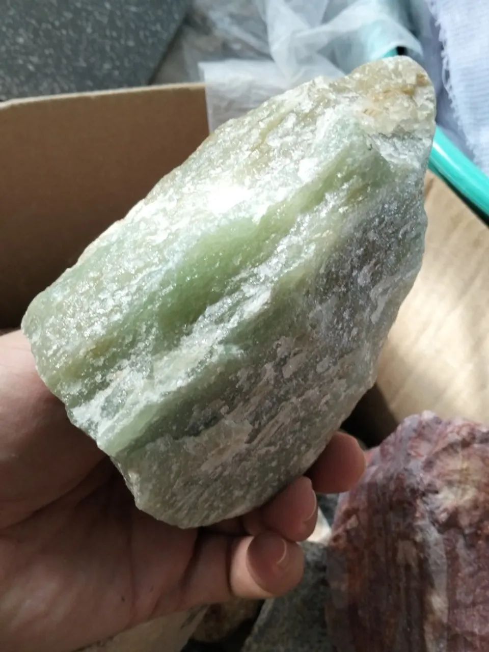 Arte em pedra verde natural de Quartzo 1,2kg  - Foto 3