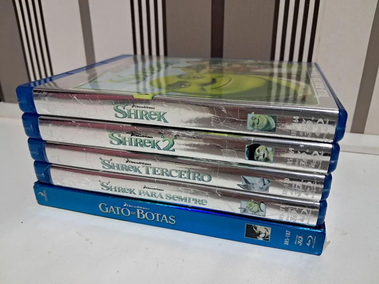 Coleção Blu-ray 2D+3D Shrek 1,2,3,4 e Gato de Botas 1 - Foto 4