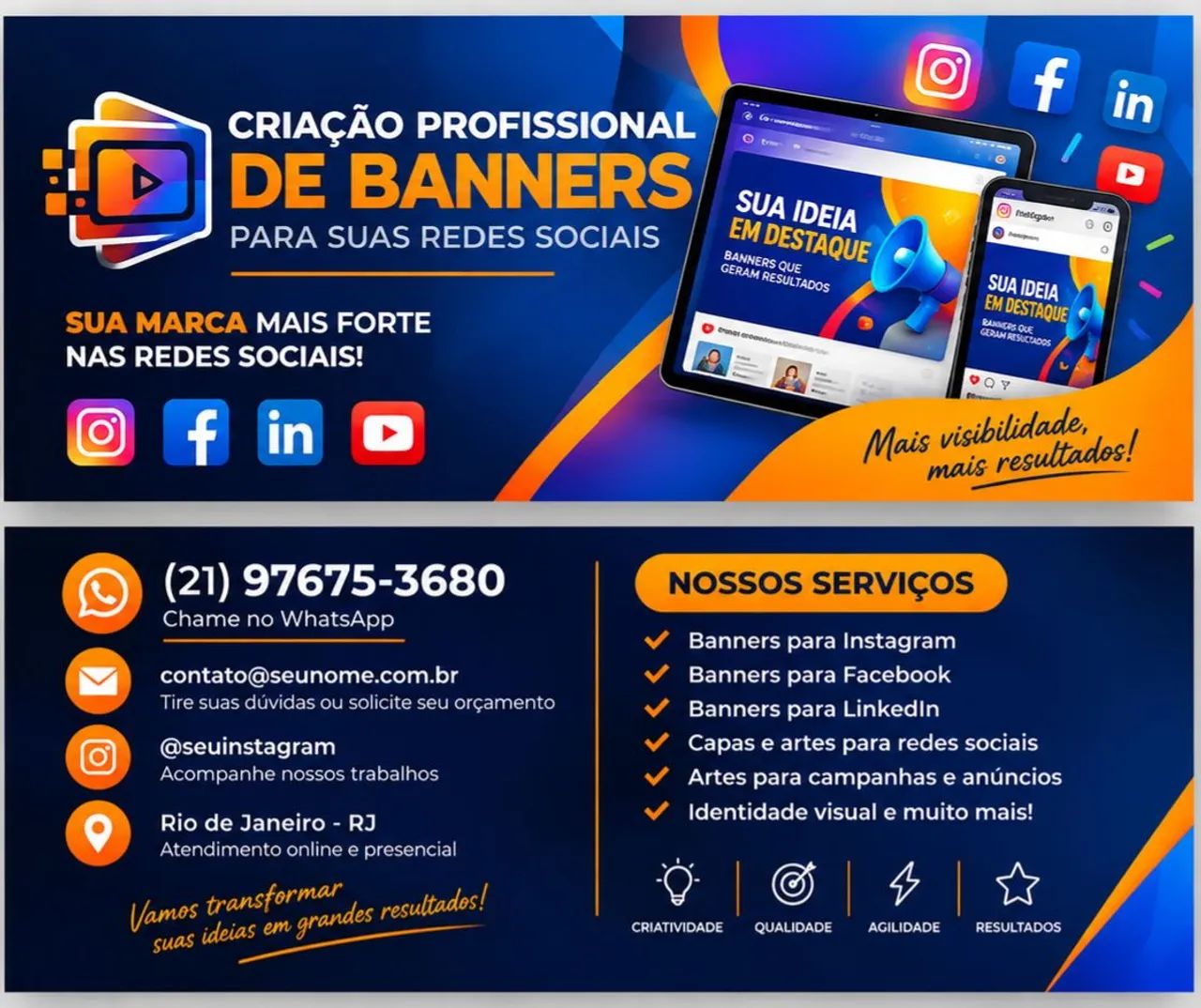 Banner para Redes Sociais e Plataformas  Digitais 