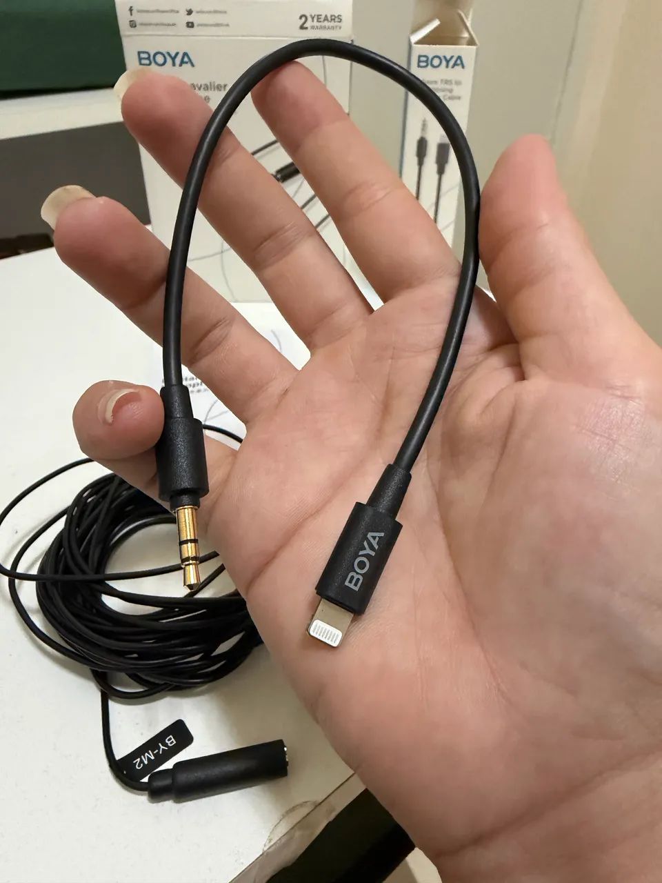 Microfone de lapela BOYA BY-M2 - novo, nunca usado. - Foto 3