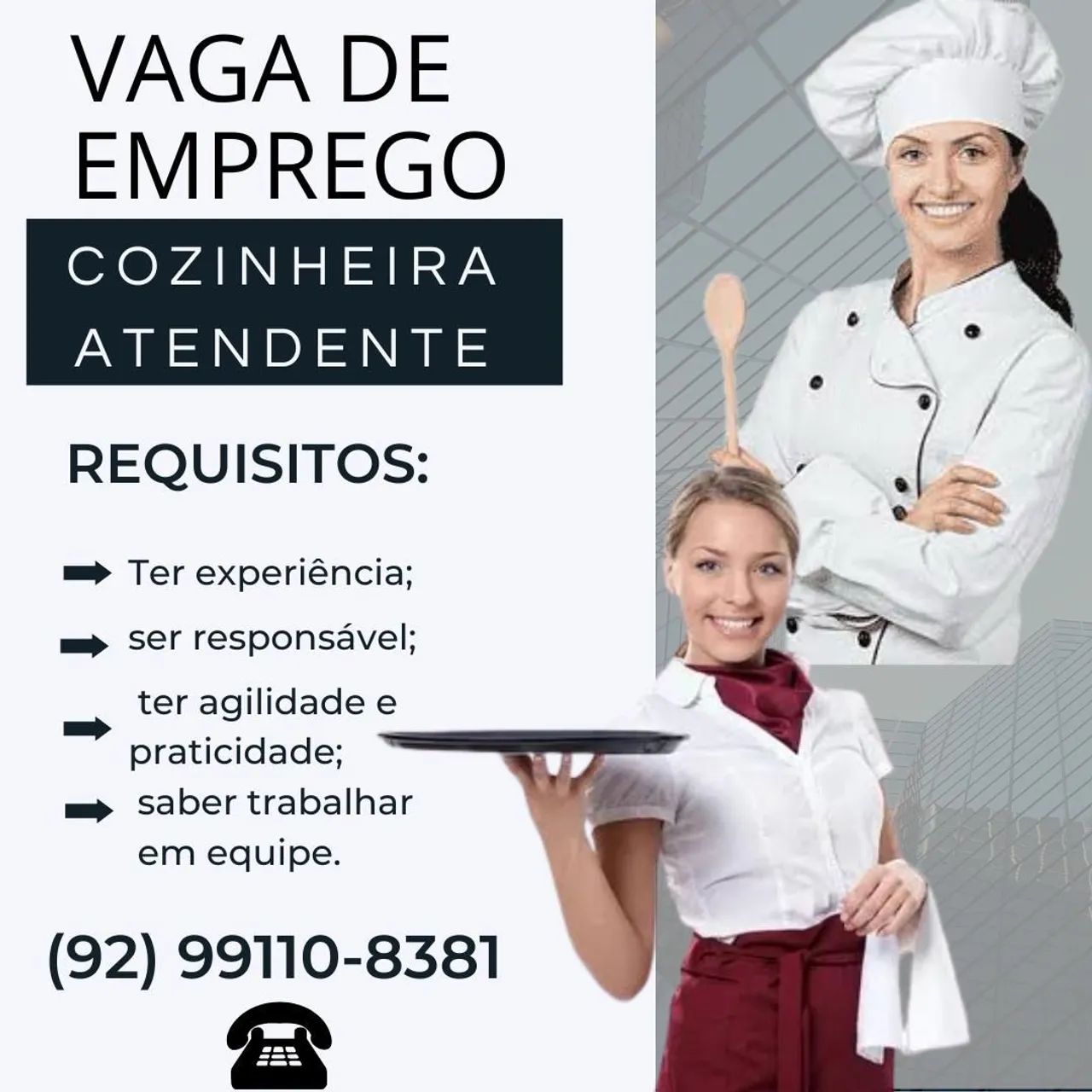 Cozinheira e Atendente