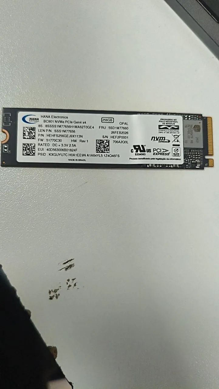 SSD nvme 256gb