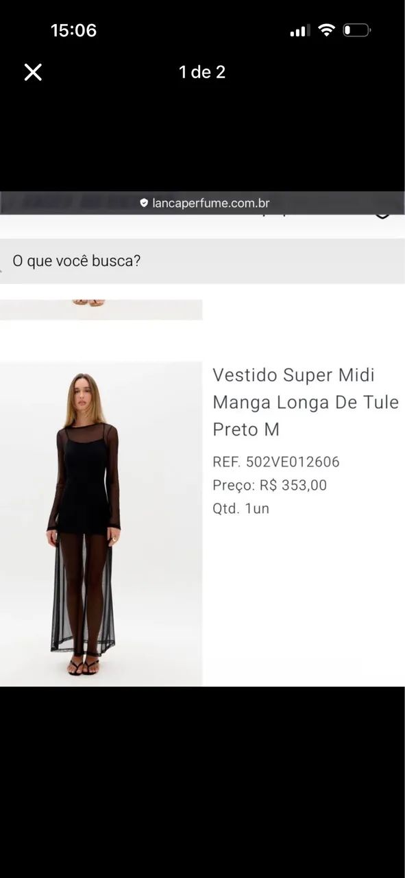 Vestido novo marca lança perfume 
