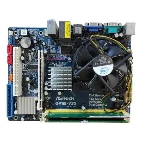 Kit Placa Mãe 775 + Core 2 Duo + 4GB RAM + Teclado Ps2