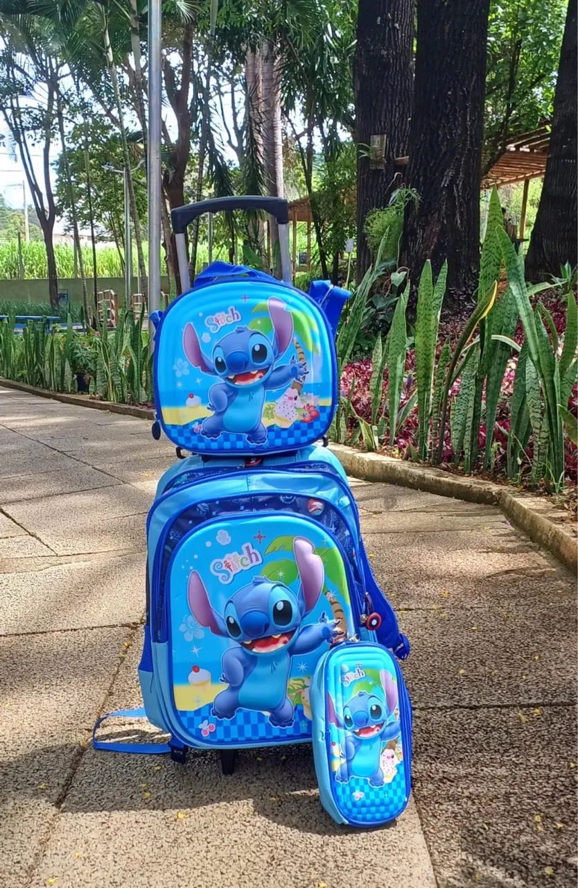 Mochila de rodinha infantil menino e menina personagens  - Foto 6