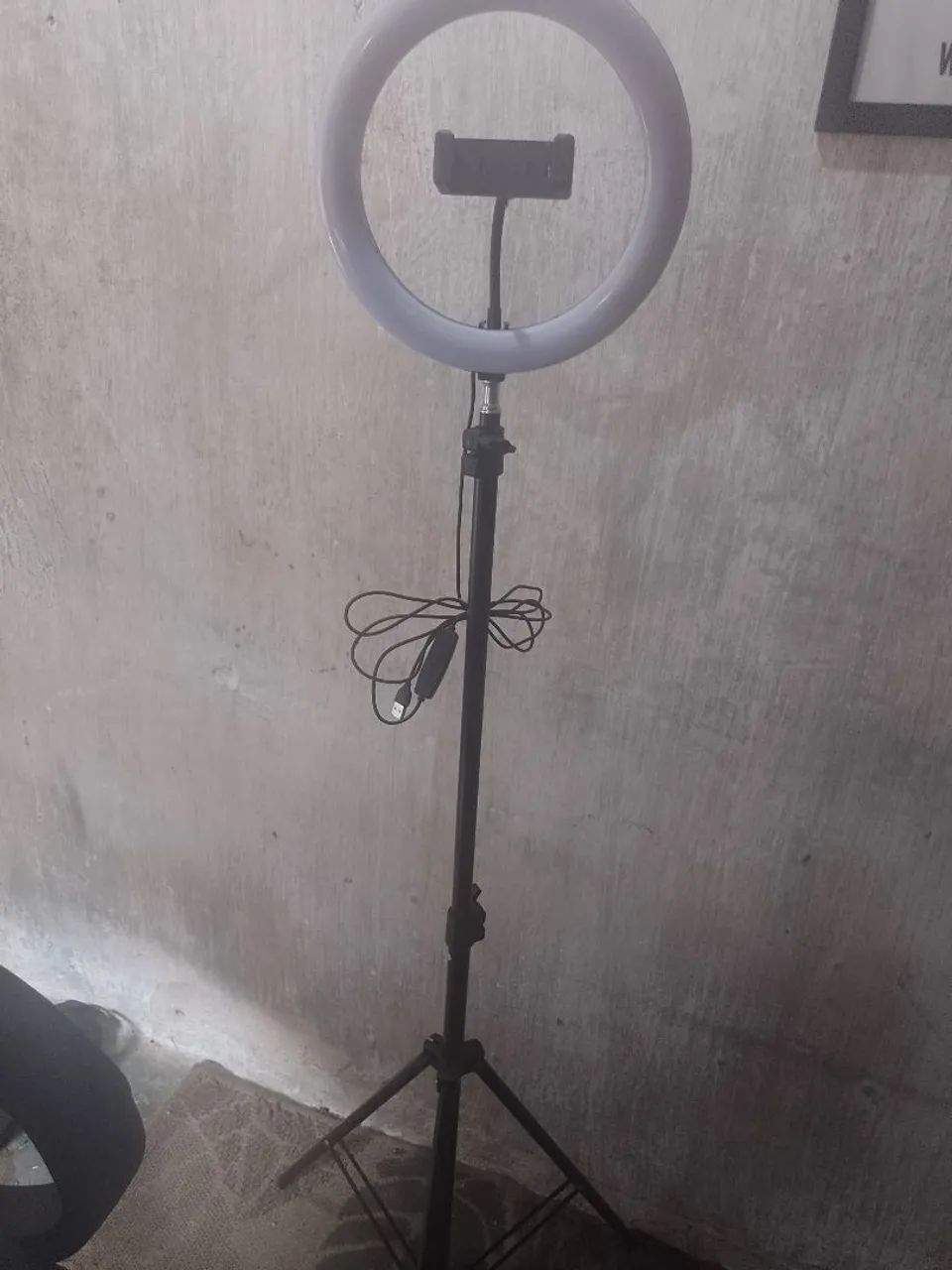 Ring light led 3 cores 26 cm ,tripé 2 10 m, suporte Cel 