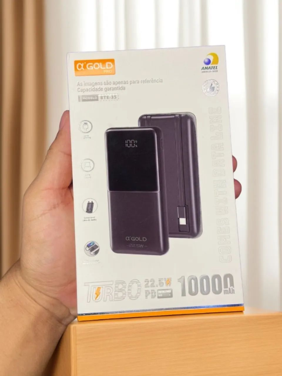 Carregador Portátil Power Bank 10000Ah BTE-35 A?Gold an12