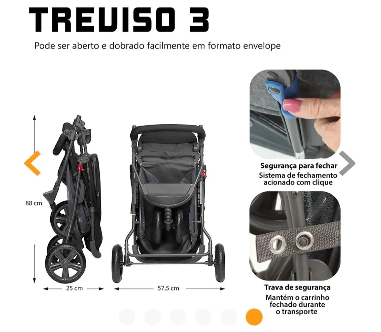 Carrinho Treviso 3 ABC Design - Foto 3